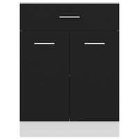 Armadio con Cassetto Nero 60x46x81,5 cm in Truciolato 801229