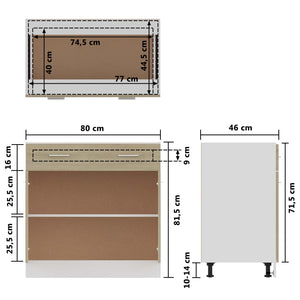 Armadio con Cassetto Rovere Sonoma 80x46x81,5 cm in Truciolato 801239