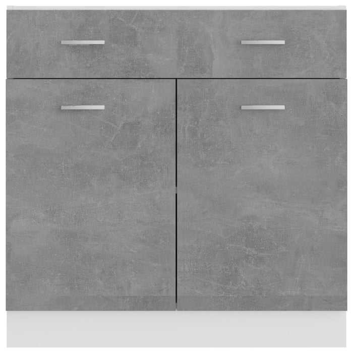 Armadio con Cassetto Grigio Cemento 80x46x81,5 cm in Truciolato 801240