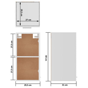 Armadio Sospeso Bianco Lucido 29,5x31x60 cm in Truciolato 801249