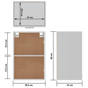 Armadio Sospeso Bianco 39,5x31x60 cm in Truciolato 801252