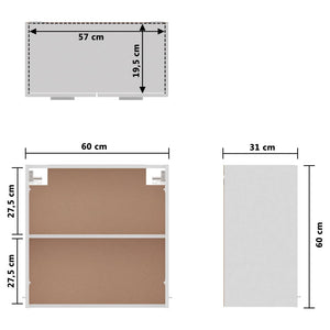 Armadio Sospeso Bianco 60x31x60 cm in Truciolato 801268