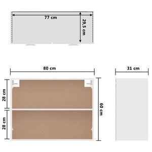 Armadio Sospeso Bianco 80x31x60 cm in Truciolato 801276