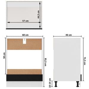 Armadio per Forno Nero 60x46x81,5 cm in Truciolato 802498