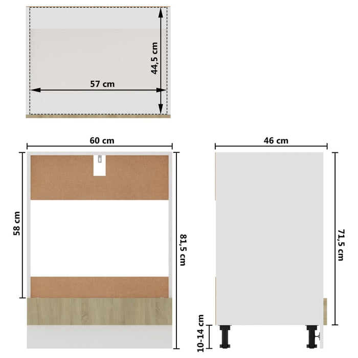 Armadio per Forno Rovere Sonoma 60x46x81,5 cm in Truciolato 802500