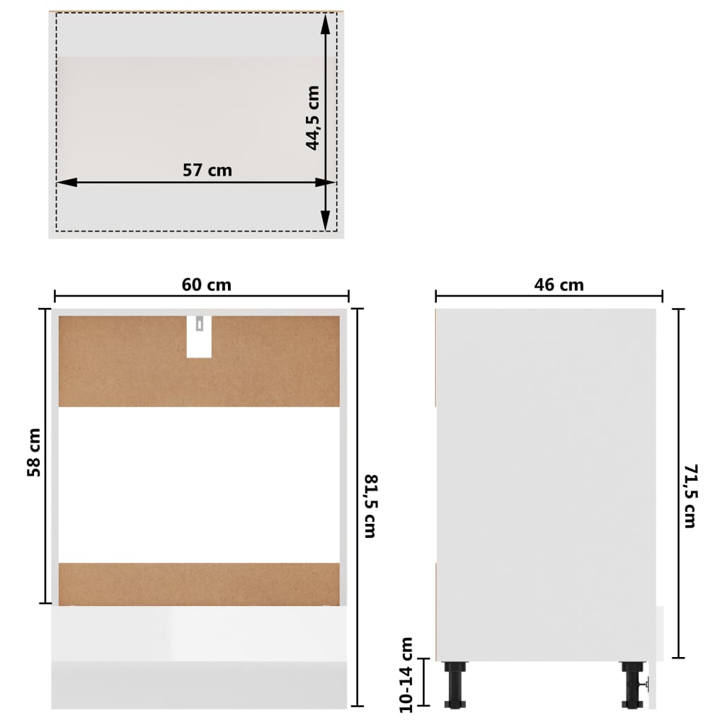 Armadio per Forno Bianco Lucido 60x46x81,5 cm in Truciolato cod mxl 75945