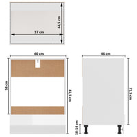 Armadio per Forno Bianco Lucido 60x46x81,5 cm in Truciolato cod mxl 75945