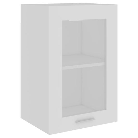 Armadio Sospeso con Vetro Bianco 40x31x60 cm Legno Multistrato 802505