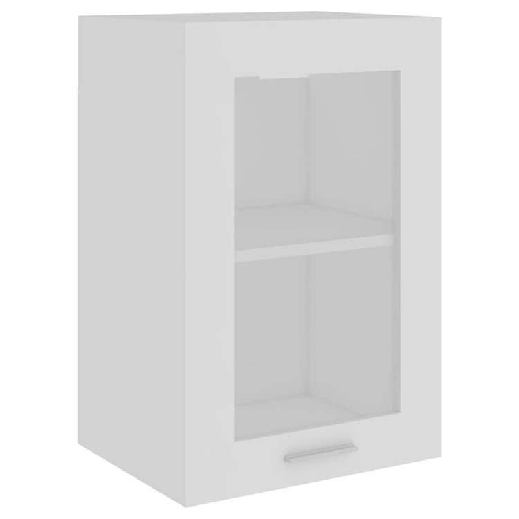 Armadio Sospeso con Vetro Bianco 40x31x60 cm Legno Multistrato 802505