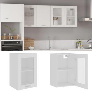 Armadio Sospeso con Vetro Bianco 40x31x60 cm Legno Multistrato 802505