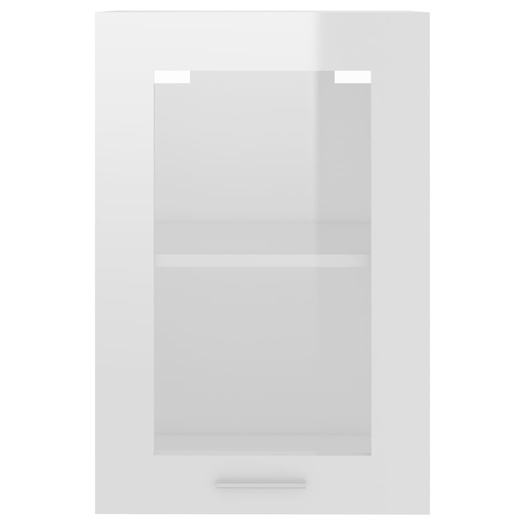 Armadio Sospeso con Vetro Bianco Lucido 40x31x60 cm Truciolato 802510