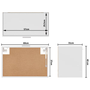 Mobile Pensile Bianco 60x31x40 cm in Legno Multistrato 802513