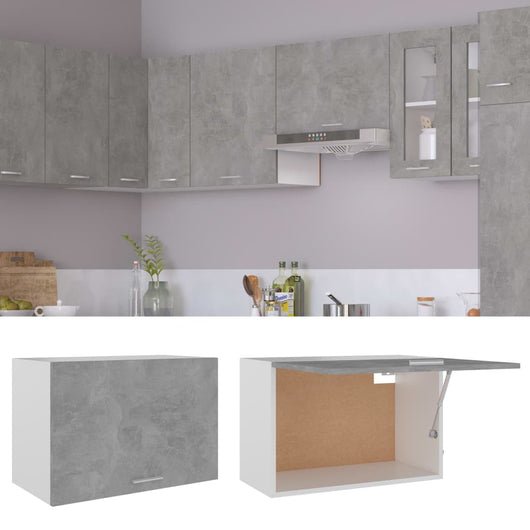 Armadio Sospeso Grigio Cemento 60x31x40 cm in Truciolato 802517