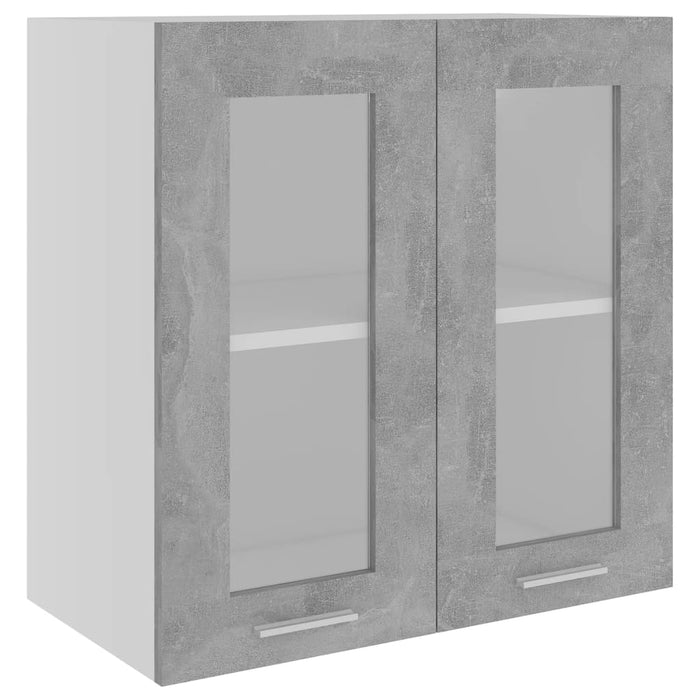 Mobile Pensile con Vetro Grigio Cemento 60x31x60 cm Multistratocod mxl 97116