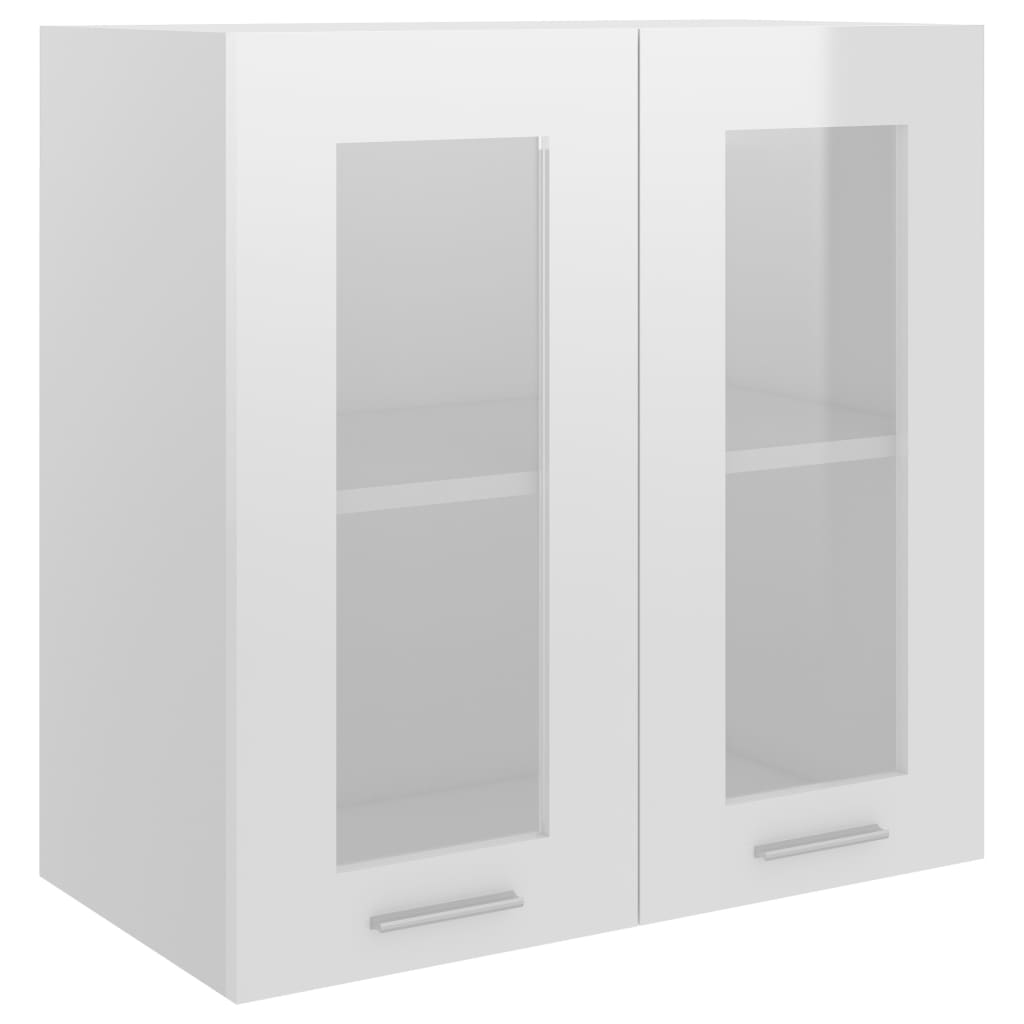 Mobile Pensile con Vetro Bianco Lucido 60x31x60 cm Multistratocod mxl 72987