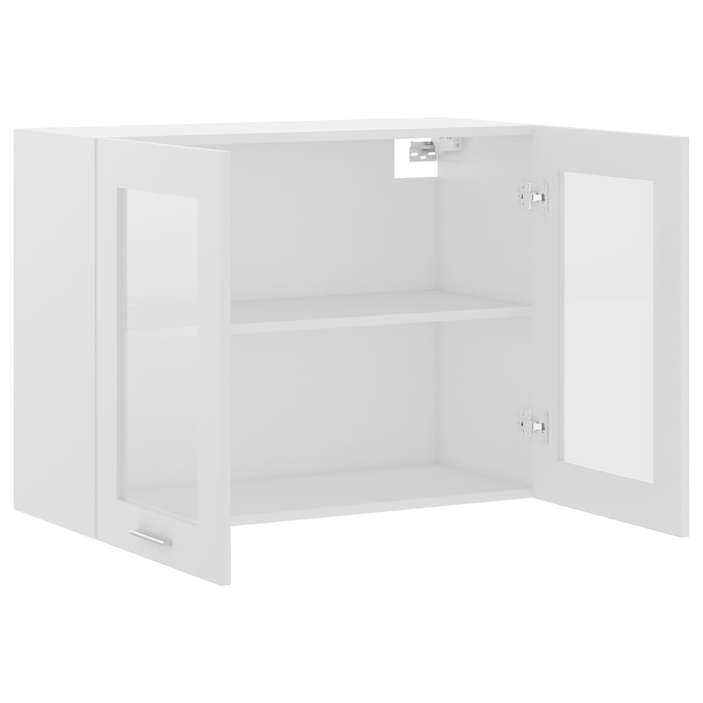 Armadio Sospeso con Vetro Bianco 80x31x60 cm in Truciolato 802529