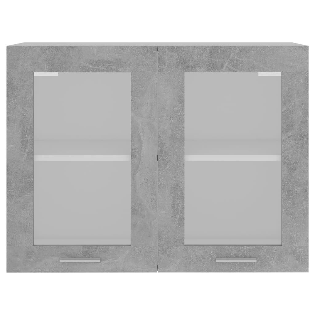 Armadio Sospeso con Vetro Grigio Cemento 80x31x60 cm Truciolato 802533