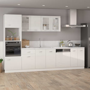 Armadio Sospeso con Vetro Bianco 80x31x60 cm Legno Multistrato 802534