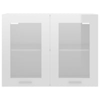 Armadio Sospeso con Vetro Bianco 80x31x60 cm Legno Multistrato 802534