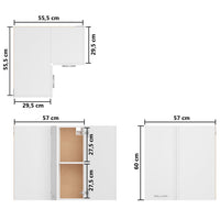 Pensile Angolare Bianco 57x57x60 cm in Legno Multistrato 802537