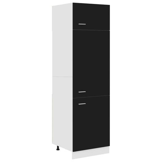 Armadio per Frigo Nero 60x57x207 cm in Legno Multistrato 802539