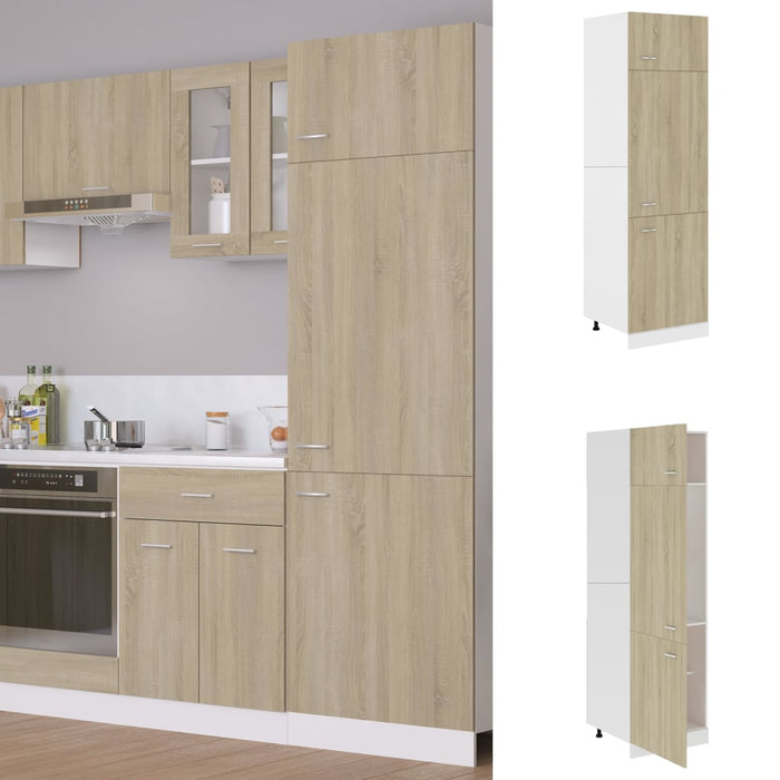 Mobile per Frigo Rovere Sonoma 60x57x207 cm Legno Multistratocod mxl 121273