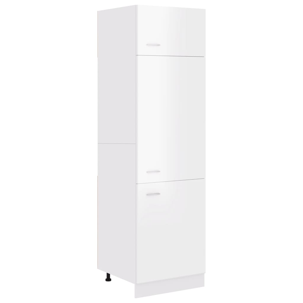 Armadio per Frigo Bianco Lucido 60x57x207 cm in Truciolato cod mxl 72421