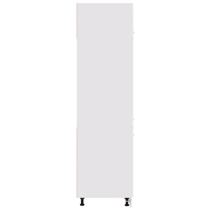 Mobile per Frigo Bianco Lucido 60x57x207 cm Legno Multistrato 802543