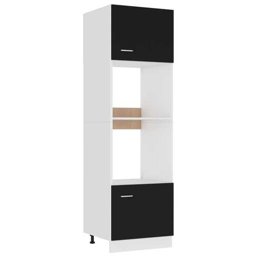 Mobile per Microonde Nero 60x57x207 cm in Legno Multistratocod mxl 73084