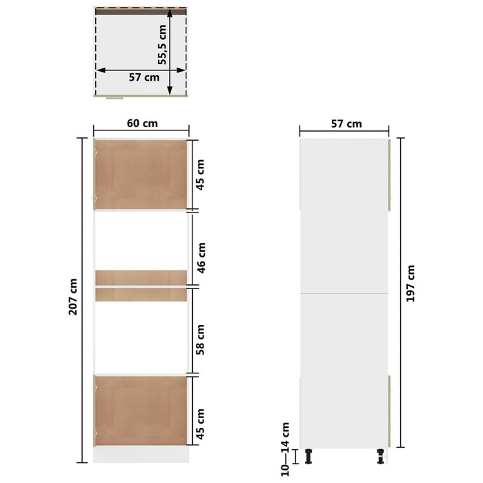 Armadio per Microonde Rovere Sonoma 60x57x207 cm in Truciolato cod mxl 64868