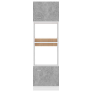 Armadio per Microonde Grigio Cemento 60x57x207 cm in Truciolato cod mxl 77205