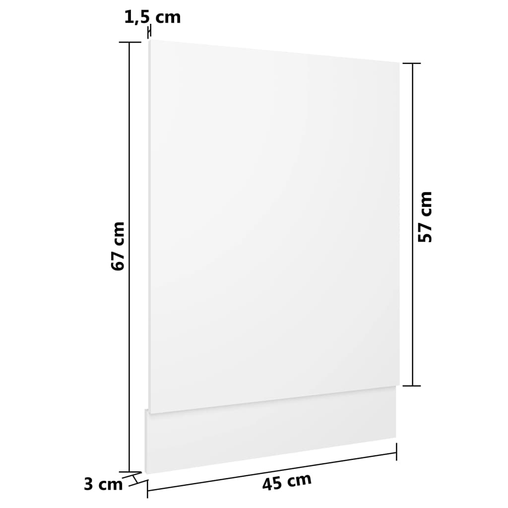 Pannello Lavastoviglie Bianco 45x3x67 cm Legno Multistrato 802554