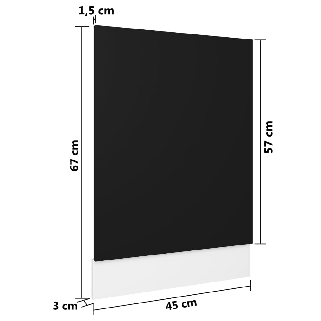 Pannello Lavastoviglie Nero 45x3x67 cm Legno Multistrato 802555