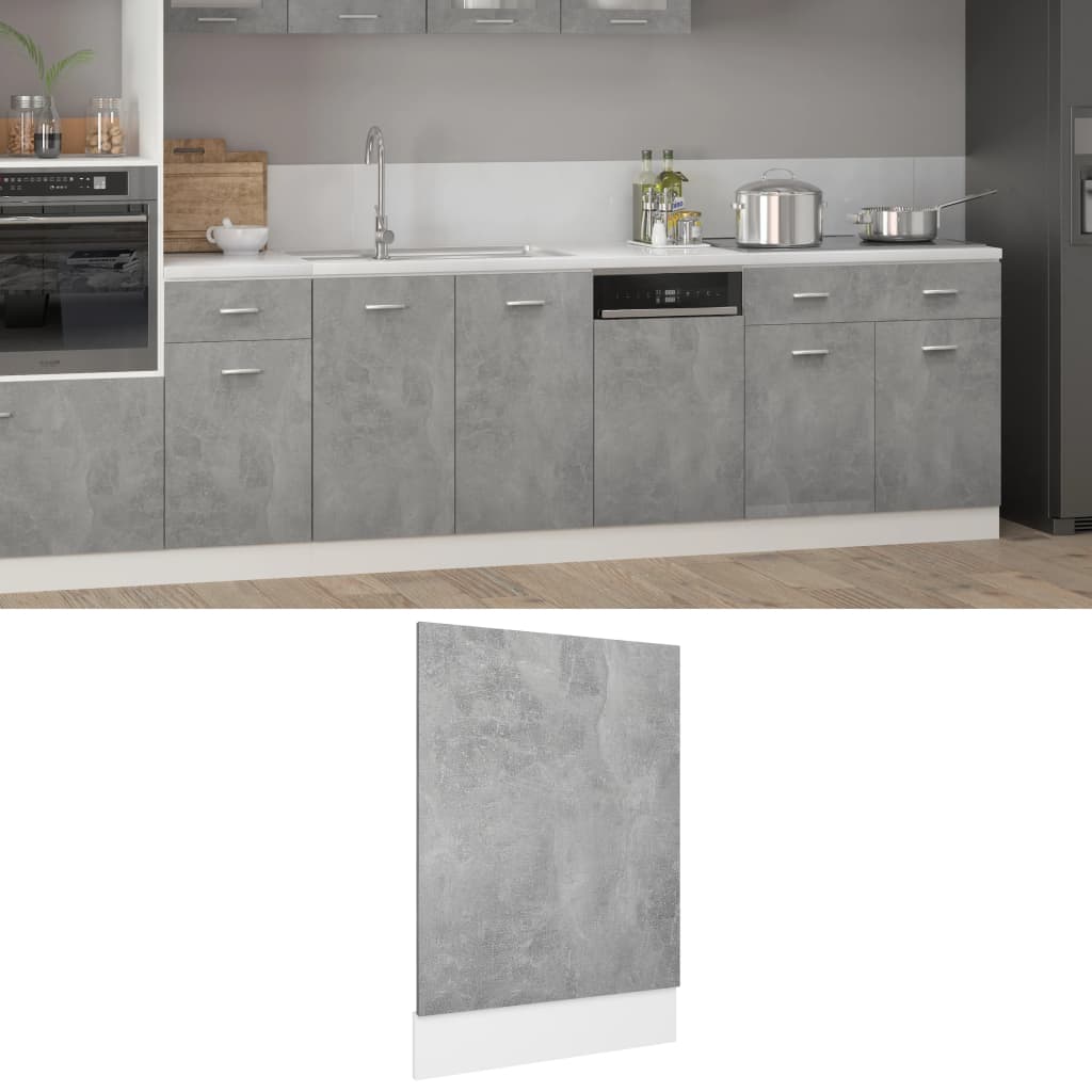 Pannello Lavastoviglie Grigio Cemento 45x3x67 cm Multistrato 802558