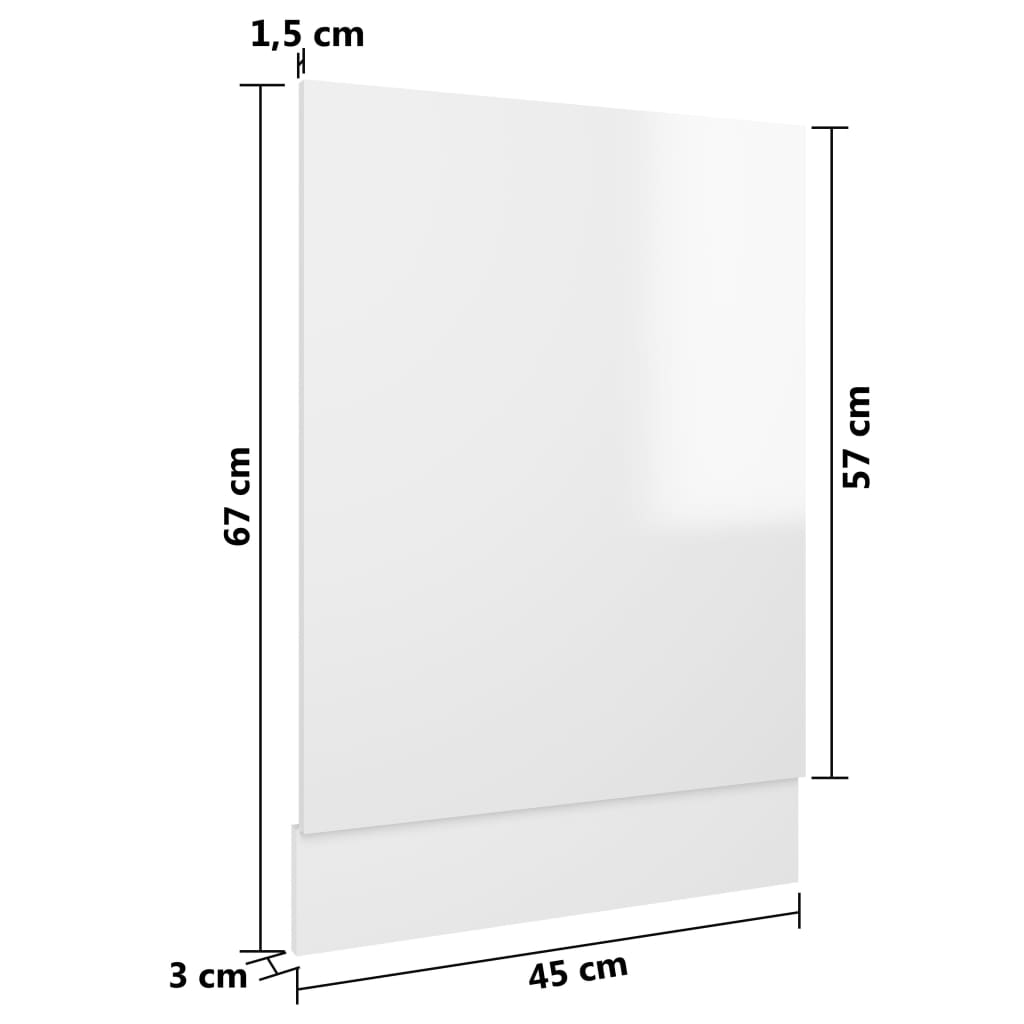 Pannello Lavastoviglie Bianco Lucido 45x3x67 cm Multistrato 802559