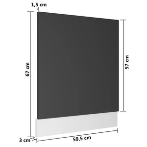 Pannello Lavastoviglie Grigio 59,5x3x67 cm in Truciolato 802564