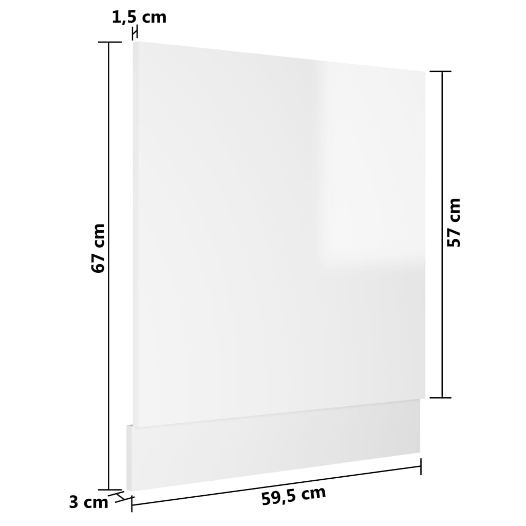 Pannello Lavastoviglie Bianco Lucido 59,5x3x67 cm Truciolato 802567