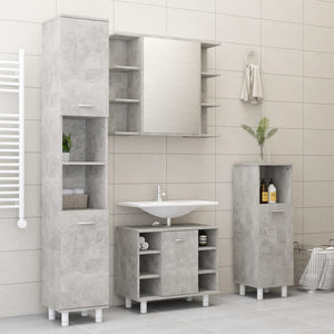 Armadio da Bagno Grigio Cemento 30x30x95 cm in Truciolato cod mxl 14862