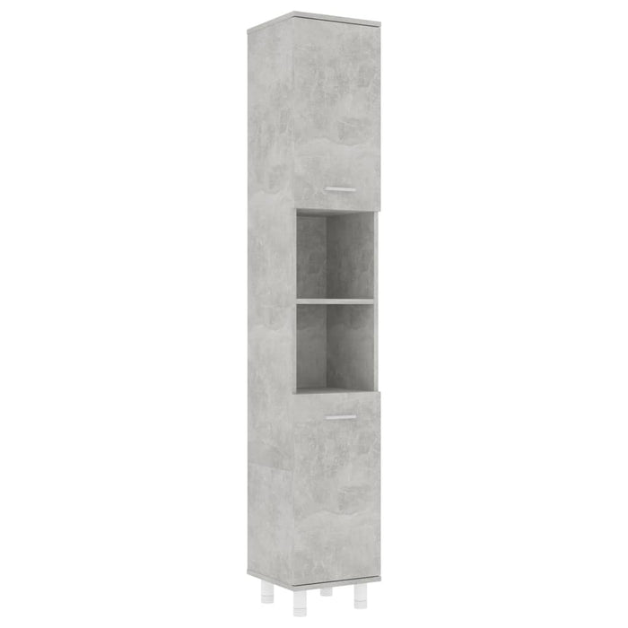 Armadio da Bagno Grigio Cemento 30x30x179 cm in Truciolato