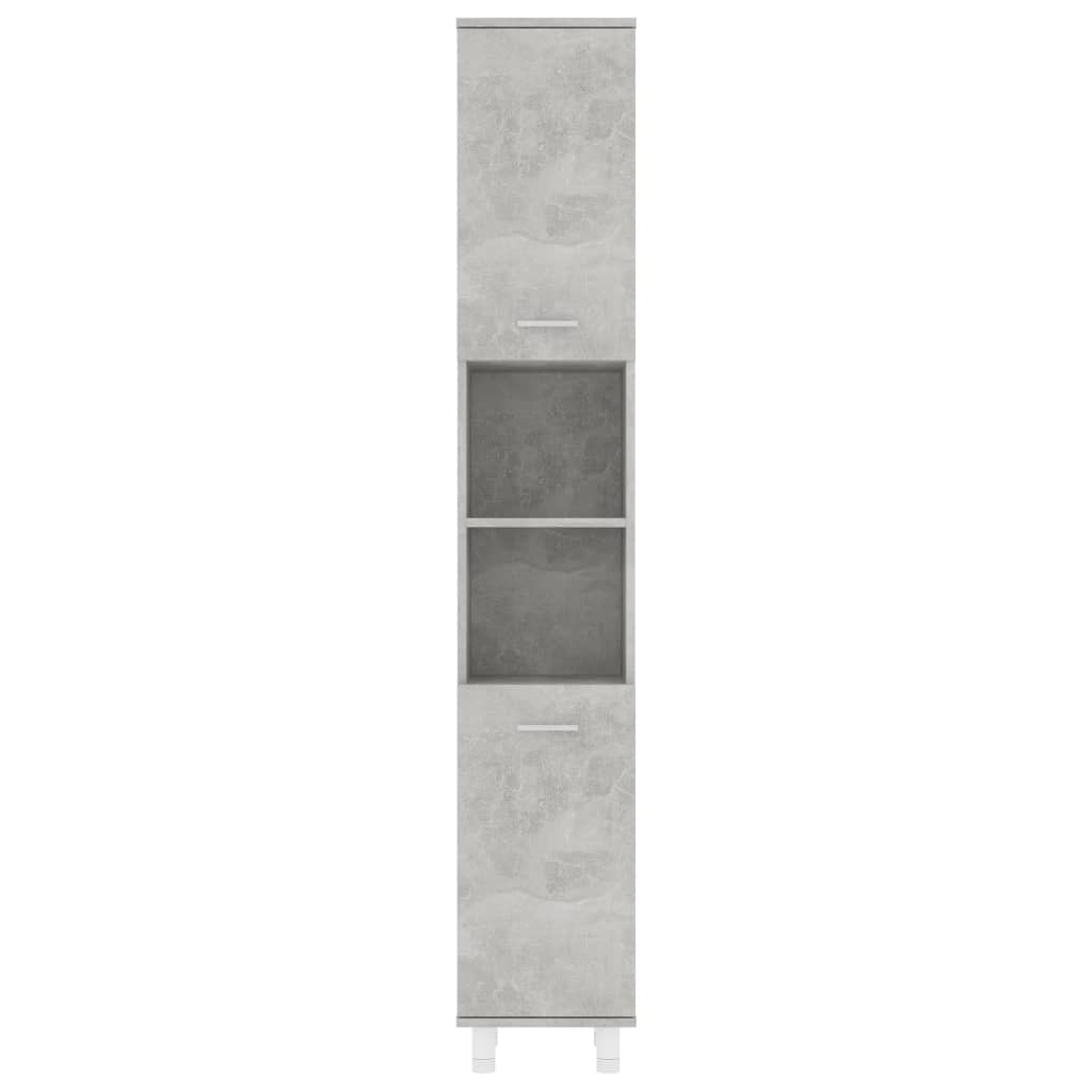 Armadio da Bagno Grigio Cemento 30x30x179 cm in Truciolato