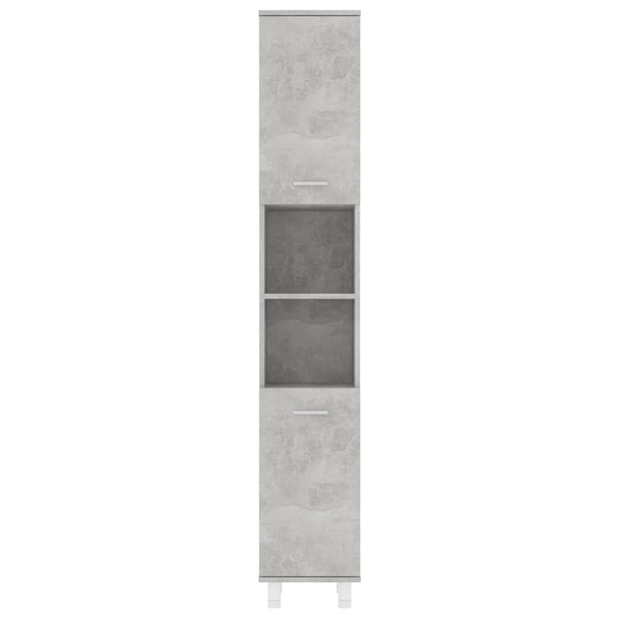 Armadio da Bagno Grigio Cemento 30x30x179 cm in Truciolato