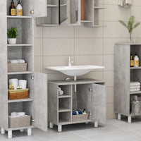 Armadio da Bagno Grigio Cemento 60x32x53,5 cm in Truciolato