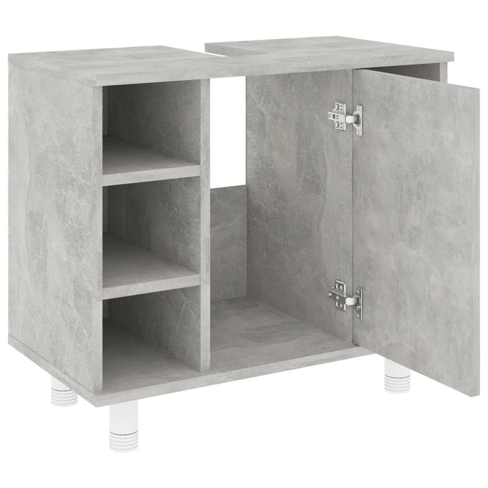 Armadio da Bagno Grigio Cemento 60x32x53,5 cm in Truciolato