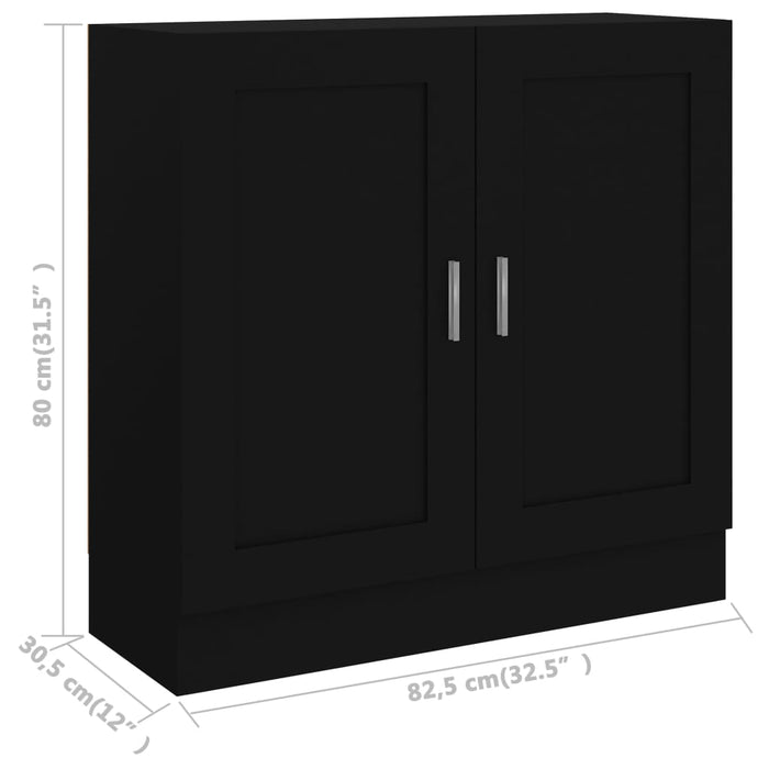 Libreria Nera 82,5x30,5x80 cm in Legno Multistrato 802706