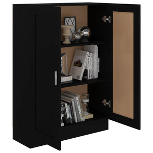 Libreria Nera 82,5x30,5x115 cm in Legno Multistrato 802715