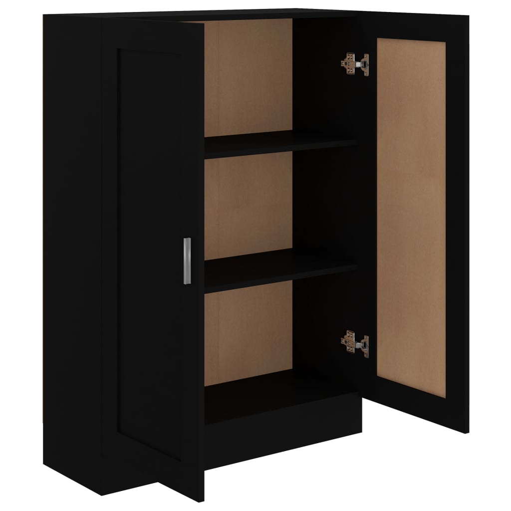 Libreria Nera 82,5x30,5x115 cm in Legno Multistrato 802715