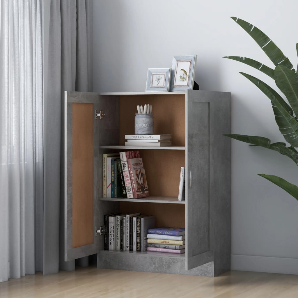 Libreria Grigio Cemento 82,5x30,5x115 cm in Legno Multistrato 802718