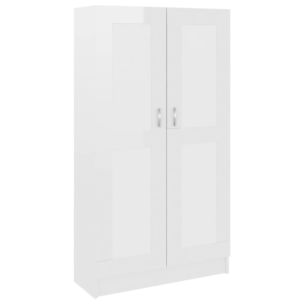 Libreria Bianco Lucido 82,5x30,5x150 cm in Legno Multistrato cod mxl 14126