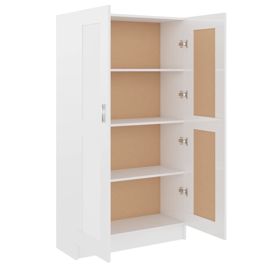 Libreria Bianco Lucido 82,5x30,5x150 cm in Legno Multistrato cod mxl 14126