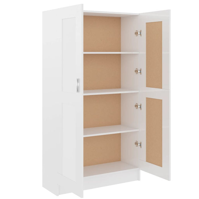 Libreria Bianco Lucido 82,5x30,5x150 cm in Legno Multistrato cod mxl 14126